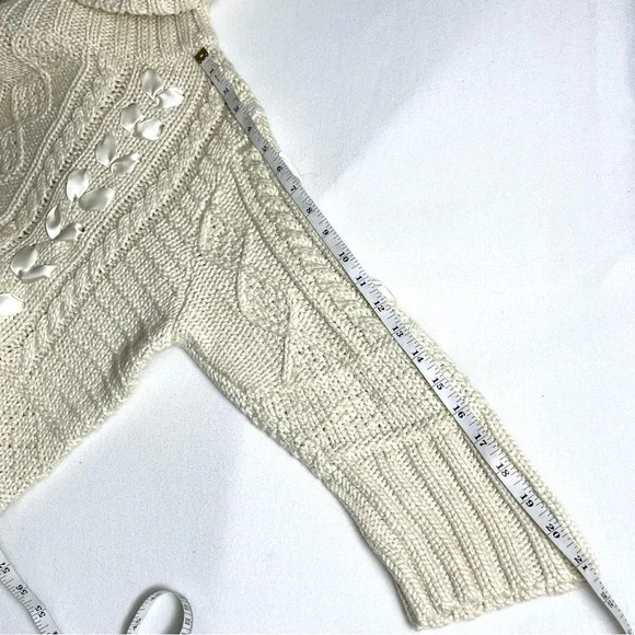 Ralph Lauren Chunky Cable Knit Fisherman Sweater Feminine Coquette XL - Picture 6 of 15